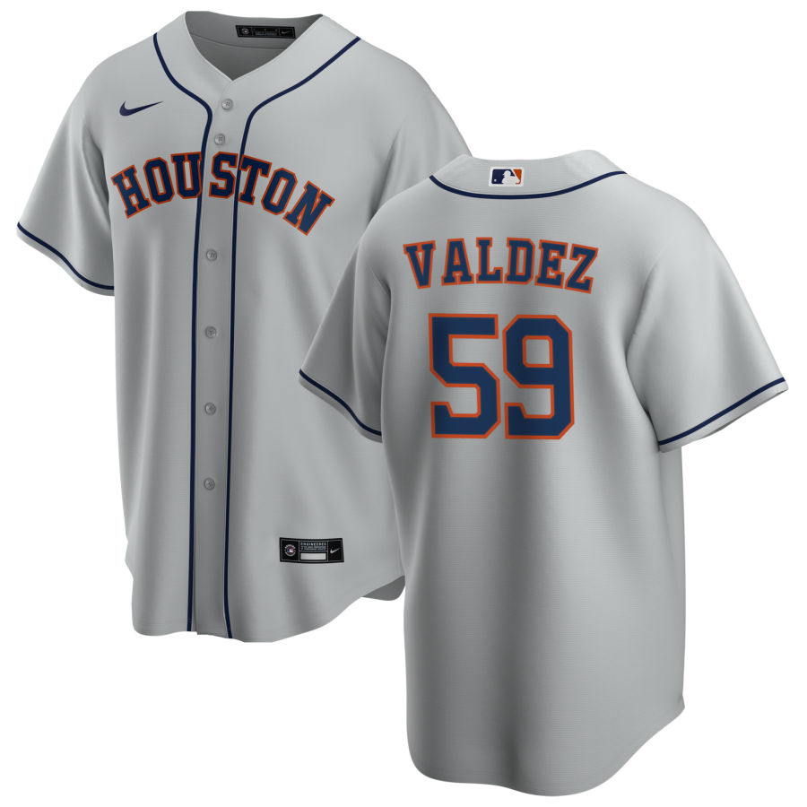Nike Men #59 Framber Valdez Houston Astros Baseball Jerseys Sale-Gray